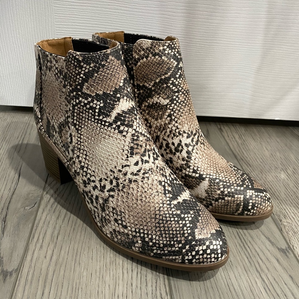 Snake Print Booties Like New - image 1